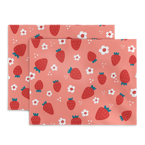 Gabriela Simon Wild Strawberries Red Placemat