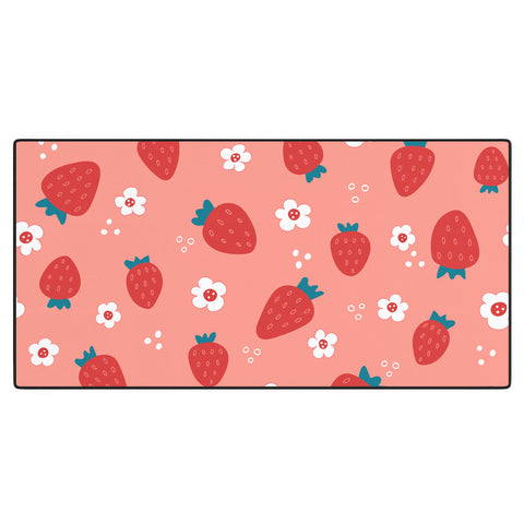 Gabriela Simon Wild Strawberries Red Desk Mat
