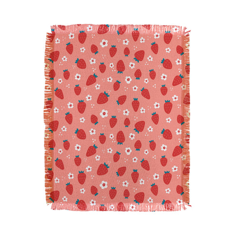 Gabriela Simon Wild Strawberries Red Throw Blanket