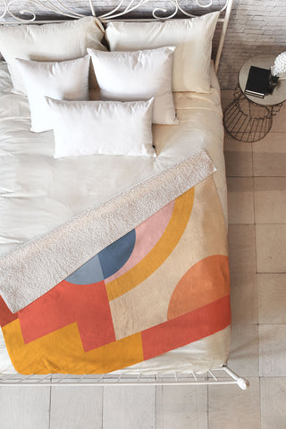 Gaite Abstract Geometric Shapes 31 Fleece Throw Blanket