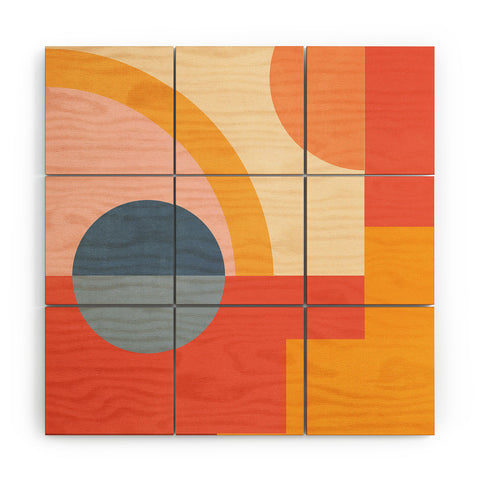 Gaite Abstract Geometric Shapes 31 Wood Wall Mural