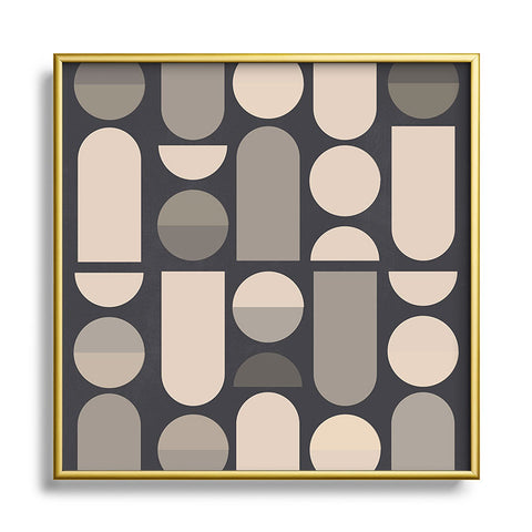 Gaite Abstract Geometric Shapes 73 Square Metal Framed Art Print