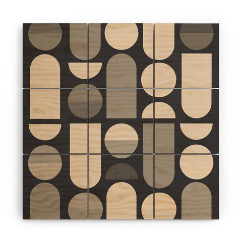Gaite Abstract Geometric Shapes 73 Wood Wall Mural