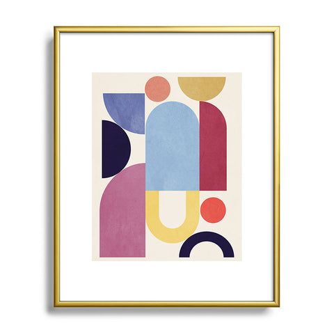 Gaite Abstract Shapes 55 Metal Framed Art Print