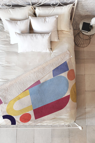 Gaite Abstract Shapes 55 Fleece Throw Blanket