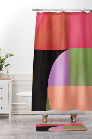 Gaite Abstract Shapes 61 Shower Curtain And Mat
