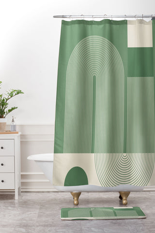 Gaite Abstract Shapes78 Shower Curtain And Mat
