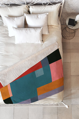 Gaite geometric abstract 252 Fleece Throw Blanket
