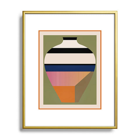 Gaite Geometric Abstract Vase 3 Metal Framed Art Print