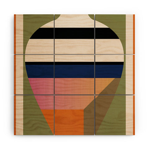 Gaite Geometric Abstract Vase 3 Wood Wall Mural
