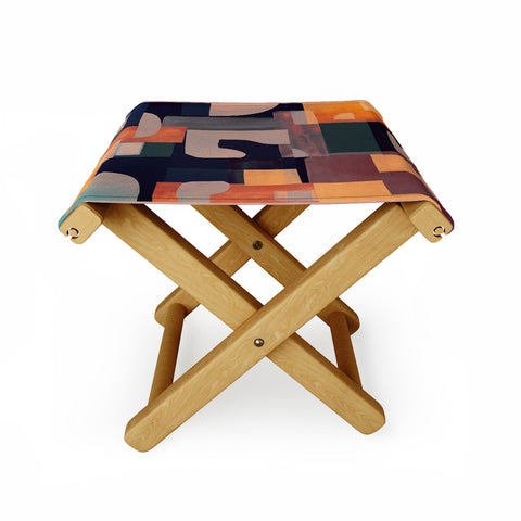 Gaite Geometric Collage 4 Folding Stool