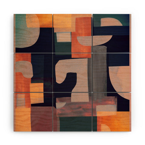 Gaite Geometric Collage 4 Wood Wall Mural