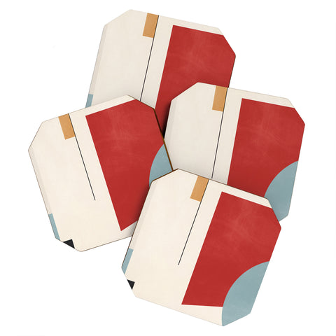 Gaite Minimal Geometric Abstraction Coaster Set