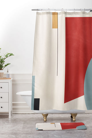 Gaite Minimal Geometric Abstraction Shower Curtain And Mat