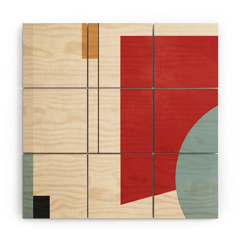 Gaite Minimal Geometric Abstraction Wood Wall Mural