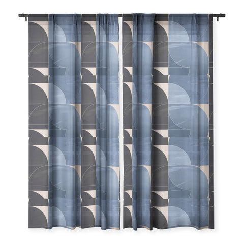 Gaite Minimal Geometric Shapes 218 Sheer Window Curtain