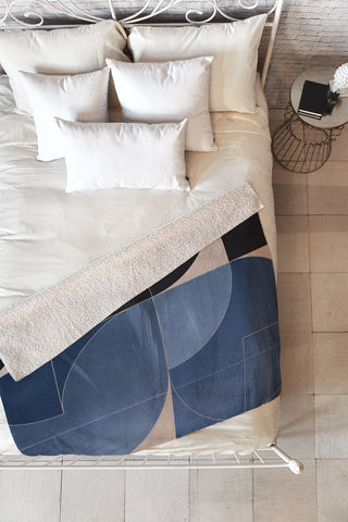 Gaite Minimal Geometric Shapes 218 Fleece Throw Blanket