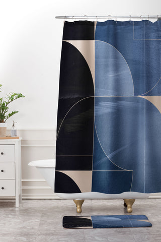Gaite Minimal Geometric Shapes 218 Shower Curtain And Mat