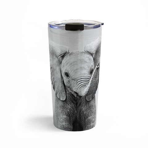 Gal Design Baby Elephant Black White Travel Mug