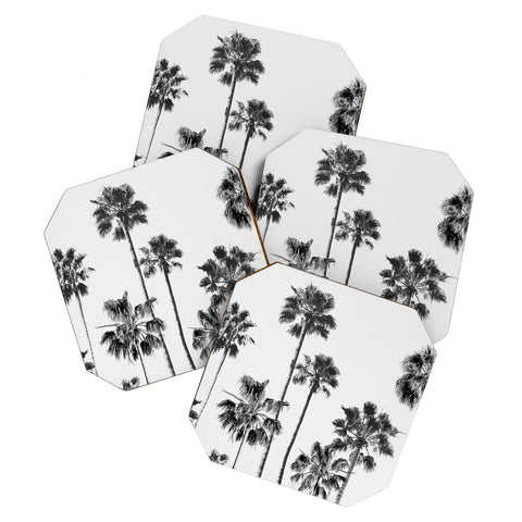 Gal Design Black And White Palms Coaster Set
