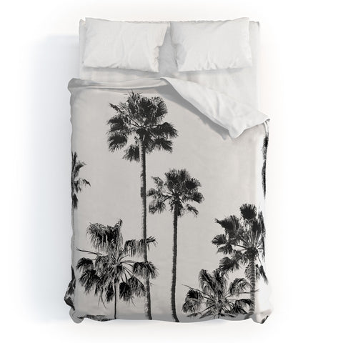 Gal Design Black And White Palms Duvet Cover