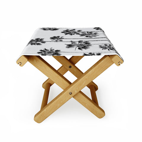 Gal Design Black And White Palms Folding Stool