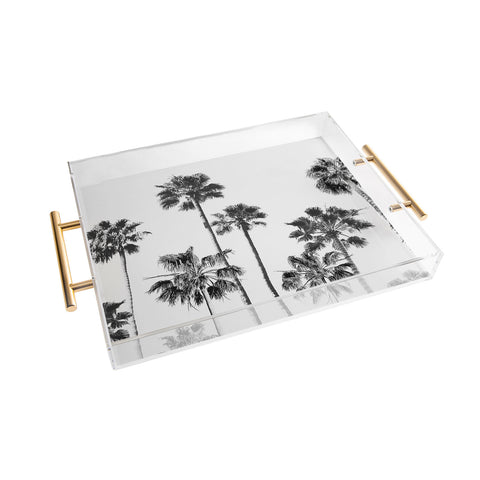 Gal Design Black And White Palms Acrylic Tray