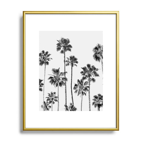 Gal Design Black And White Palms Metal Framed Art Print