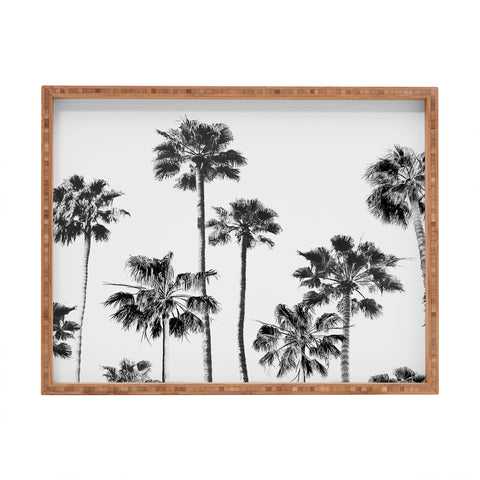 Gal Design Black And White Palms Rectangular Tray