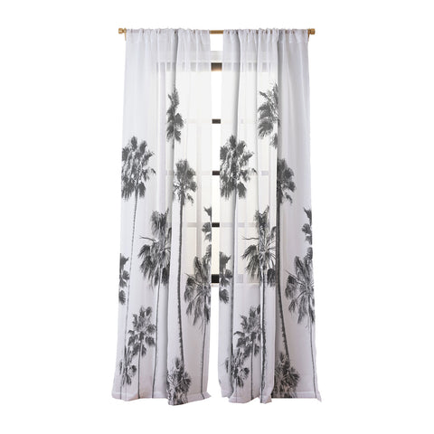 Gal Design Black And White Palms Sheer Non Repeat