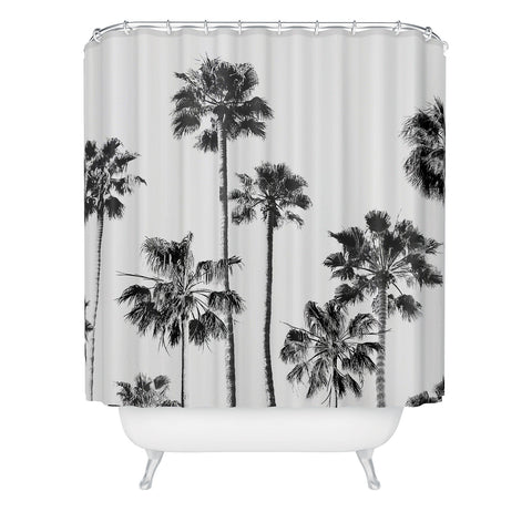 Gal Design Black And White Palms Shower Curtain