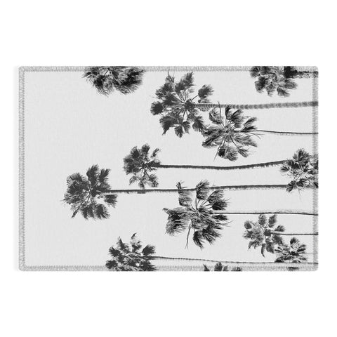 Gal Design Black And White Palms Outdoor Rug