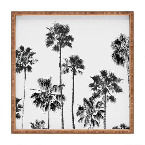 Gal Design Black And White Palms Square Tray