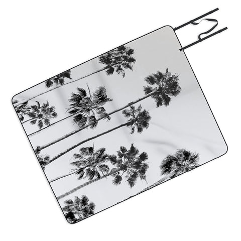 Gal Design Black And White Palms Picnic Blanket