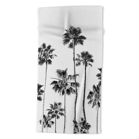 Gal Design Black And White Palms Beach Towel