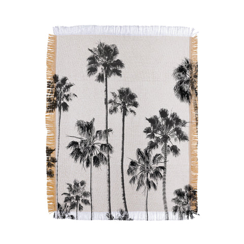 Gal Design Black And White Palms Throw Blanket