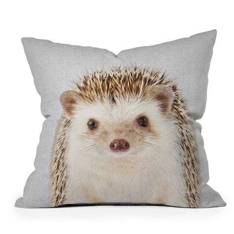 Gal Design Hedgehog Colorful Outdoor Throw Pillow