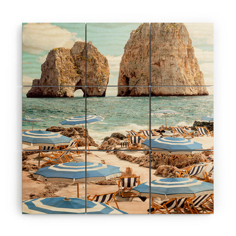 Gal Design La Fontelina Beach Wood Wall Mural