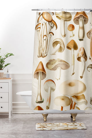 Gal Design Mushrooms Collection Shower Curtain And Mat