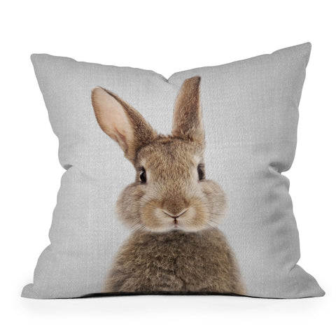 Gal Design Rabbit Colorful Outdoor Throw Pillow