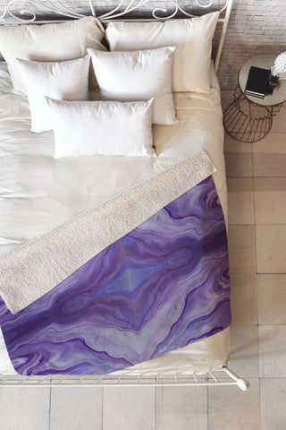 Galaxy Eyes Amethyst I Fleece Throw Blanket