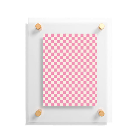Galaxy Eyes Checked Bubblegum Floating Acrylic Print