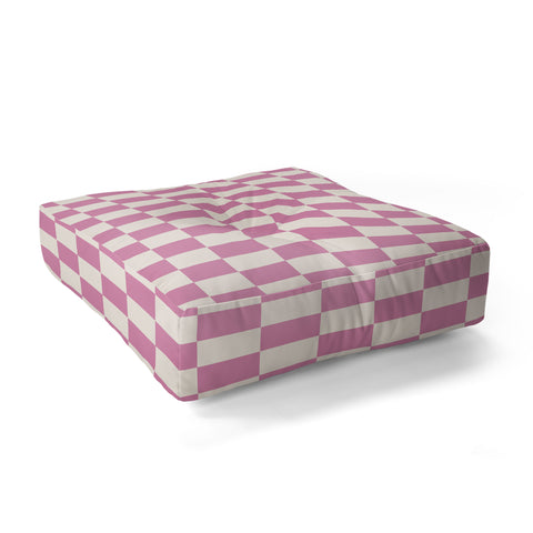 Galaxy Eyes Checked Bubblegum Floor Pillow Square