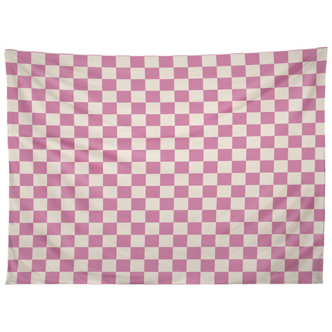 Galaxy Eyes Checked Bubblegum Tapestry