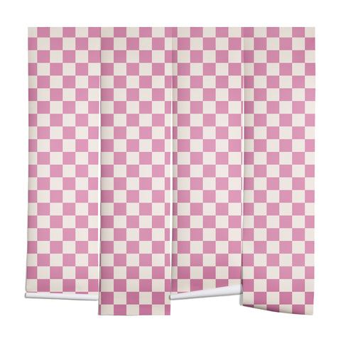 Galaxy Eyes Checked Bubblegum Wall Mural