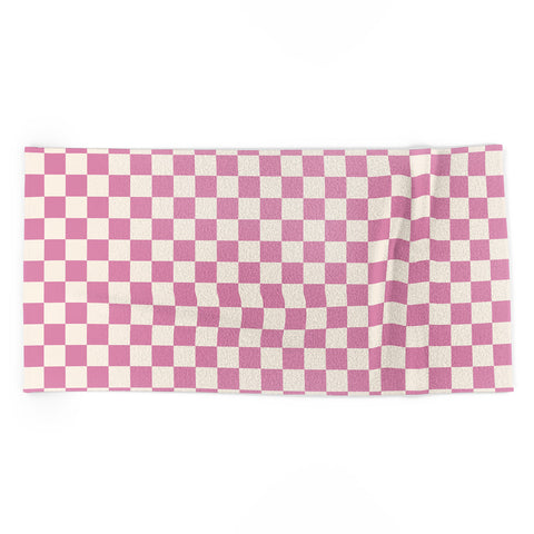 Galaxy Eyes Checked Bubblegum Beach Towel