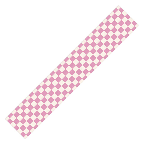 Galaxy Eyes Checked Bubblegum Table Runner