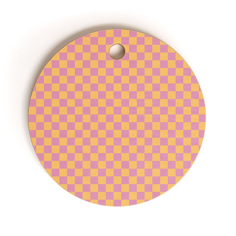 Galaxy Eyes Checked Print Jelly Cutting Board Round