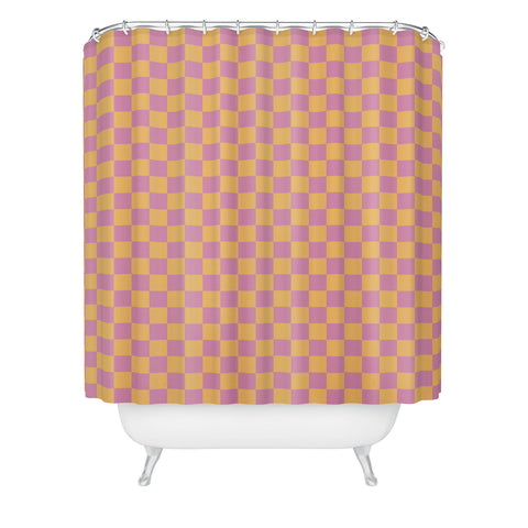 Galaxy Eyes Checked Print Jelly Shower Curtain
