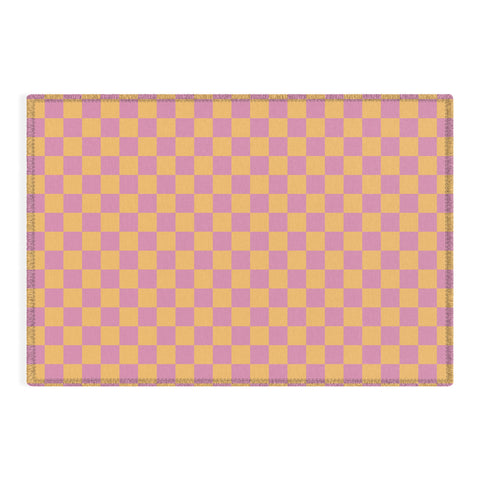 Galaxy Eyes Checked Print Jelly Outdoor Rug